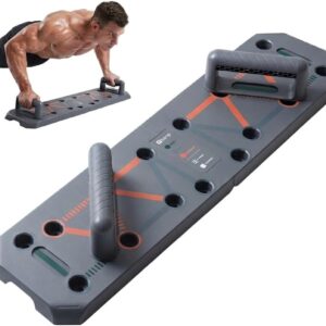 KEEP Push Up Board, 18-in-1 Foldable Pushup Bar for Men & Women, Portable Home Gym Equipment for Chest, Triceps, Shoulder & Back Workout, Heavy-Duty ABS Muscle Strength Training System (Grey)