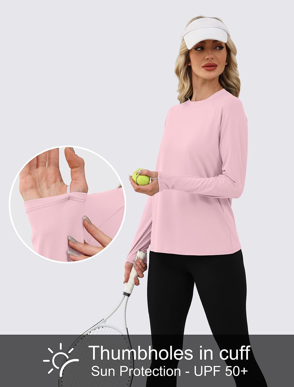 WIHOLL Workout Tops for Women Long Sleeve Sun Shirt UPF 50+ UV Protection Running Hiking Clothes Quick Dry Athletic Tops - Image 3