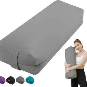 Rectangular Yoga Bolster Pillow, Meditation Pillow for Yin & Restorative Yoga, Filled with Wasted Sponge