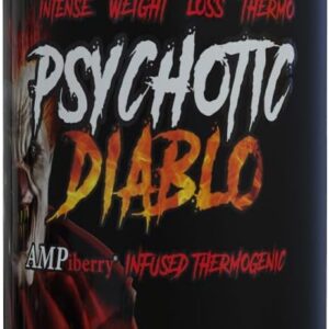 Insane Labz Psychotic Diablo Thermogenic Fat Burner for Men and Women with Grains of Paradise Theobromine Dandelion Root Extract Fueled by AMPiberry, Appetite Suppressant – 60 Servings