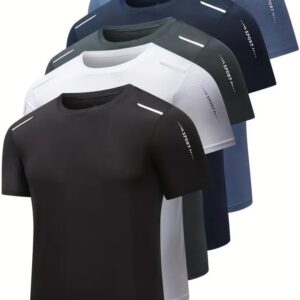 Quick Dry Ice Silk Athletic T-Shirts for Men, Athletic Short Sleeve Moisture Wicking Tee for Running,Training （1 Piece）