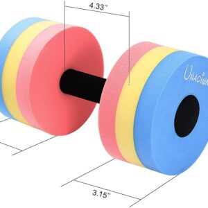 UNAOIWN Water Weights for Pool Exercise 2Pcs Water Dumbbells Aerobics Pool Barbells Lightweight Resistance Aquatic Dumbbell for Swimming