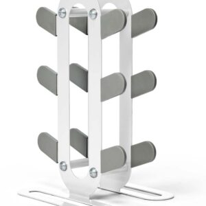 Compact Dumbbell Rack Stand – Space-Saving Weight Rack for Home Gym, Sturdy Weight Holder for Dumbbells, Small Weight Rack for Women’s Weights & Free Weight Storage (Dumbbells Not Included) (White, 3-Tier)