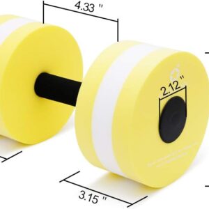 Aquatic Exercise Dumbell Set of 2 – Water Aerobic Exercise Foam Dumbbells Pool Resistance Fitness Equipment for Weight Loss