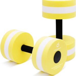 Aquatic Exercise Dumbell Set of 2 – Water Aerobic Exercise Foam Dumbbells Pool Resistance Fitness Equipment for Weight Loss