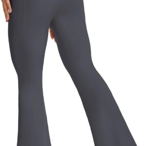 Women’s High Waist Yoga Pants, with Side Pockets Flared Leggings, Workout Bell Bottoms
