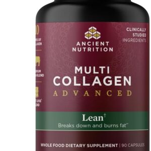 Ancient Nutrition Multi Collagen Advanced Lean with Probiotics, Hydrolyzed Collagen Peptides Supports Healthy Weight Loss and Fat Loss, 90 Count