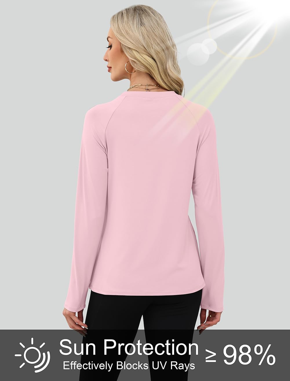 WIHOLL Workout Tops for Women Long Sleeve Sun Shirt UPF 50+ UV Protection Running Hiking Clothes Quick Dry Athletic Tops - Image 5