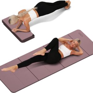 Foldable Yoga Mat Extra Thick 0.32 Inches – SGS Certified POE Material Exercise Mat, Non-Slip Design Fitness Mats, Multi-Purpose Workout Mats for Studio or Home Use
