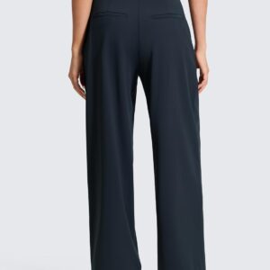 CRZ YOGA 4-Way Stretch Wide Leg Work Pants for Women 29″ – Bussiness Casual Trousers with Pockets