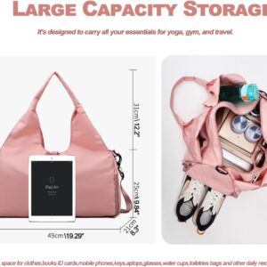 Yoga Gym Bag -Large Capacity Gym Bag with Yoga Mat Holder Water Resistant Workout Bag for Travel Workout Daily