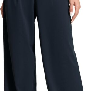CRZ YOGA 4-Way Stretch Wide Leg Work Pants for Women 29″ – Bussiness Casual Trousers with Pockets