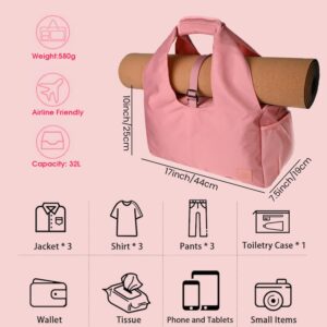 Yoga Bags for Women with Yoga Mat Bags Carrier Carryall Polyester Tote Bag for Pilates Shoulder for Travel Office Beach Workout