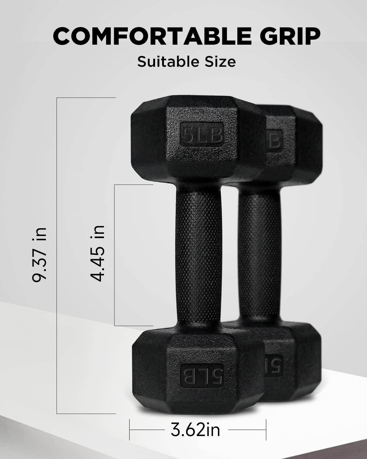 Dumbbell Sets - 5/10/15/20/25/36 lb Dumbbells Pair Hand Weights Set of 2 - Easy Grip - Arm Weights for Men and Women, Home Gym Exercise Equipment for Workouts Fitness Strength Training - Image 4