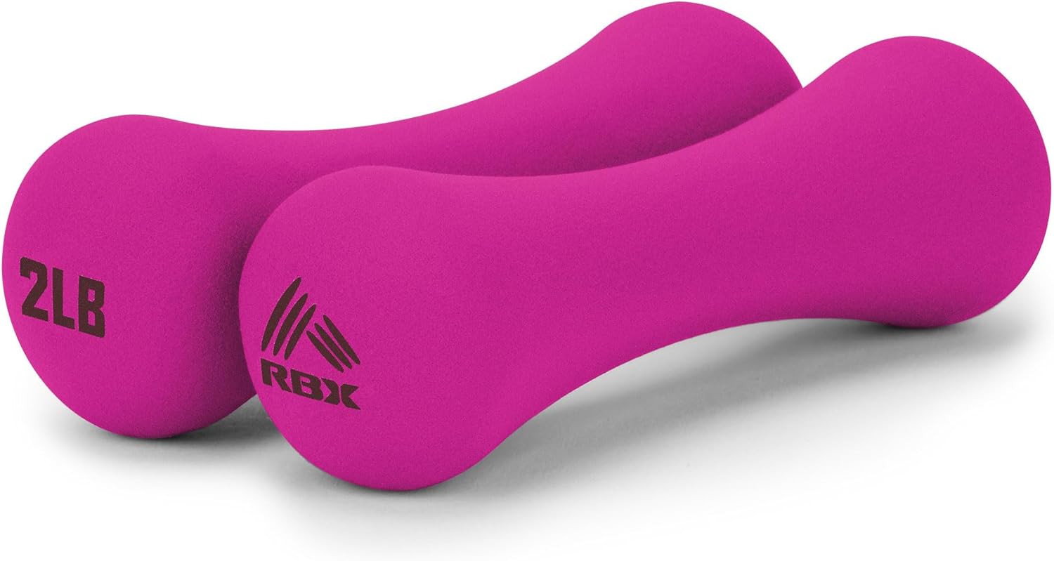 RBX 4LB Hand Weights (2LB each), Neoprene Hand Weights for Home Workouts, Cardio & Strength Training, Home Gym Equipment