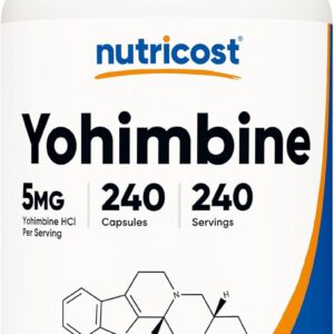 Nutricost Yohimbine HCl 5mg, 240 Capsules Extra Strength – Gluten Free, Non-GMO