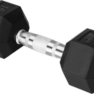 Yes4All Chrome Grip Encased Hex Dumbbells – Hand Weights With Anti-Slip 5-50 LBS Single