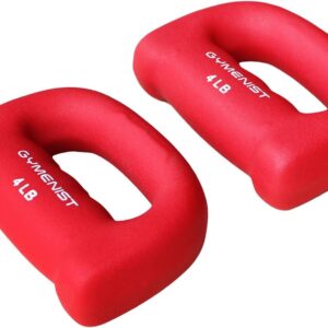 GYMENIST Set of 2 Hand Shaped Neoprene Exercise Workout Jogging Walking Cardio Dumbbells Pair