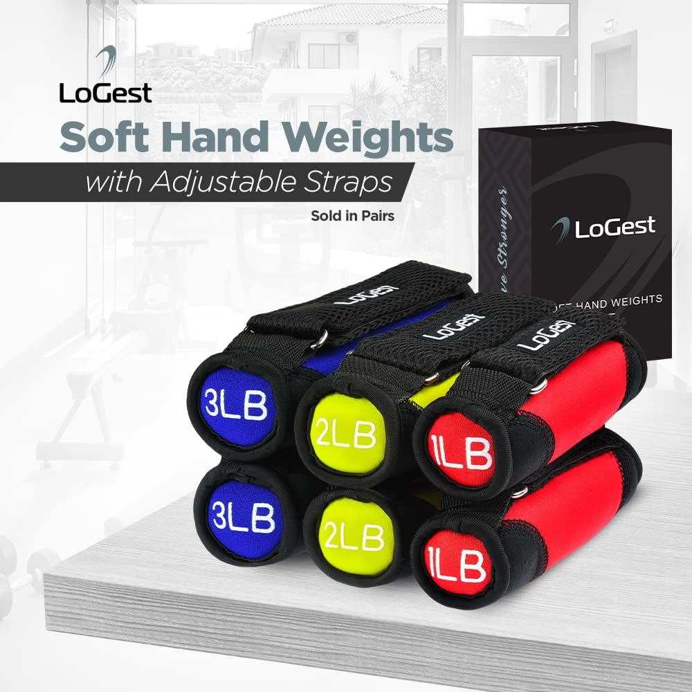 LoGest Soft Hand Weights Adjustable Straps - Comes in 1LB Weights or 2LB or 3LB 4LB - Comfortable & Secure Weighted Neoprene Dumbbells with Straps for Walking Running Cardio Workout Physical Therapy - Image 7