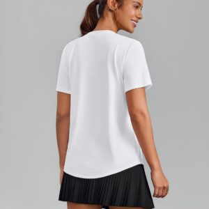 PINSPARK Soft Workout Tops for Women Short Sleeve V Neck Moisture Wicking UPF 50+ Sun Protection Quick Dry Gym Shirts