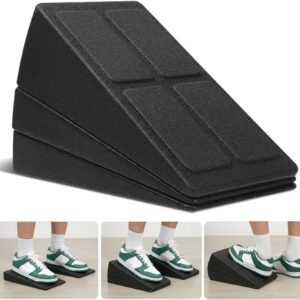Squat Wedge Block Set of 3 – High-Density EPP Slant Board with 8.5° & 17° Stackable Angles – Deep-Groove Anti-Slip Surface for Calf Stretching, Physical Therapy & Ankle Mobility
