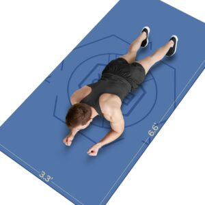 nuveti Large Exercise Mat (6’x 3′), Extra Wide Workout Mat for Men and Women, Yoga Mat Thick 1/4 Exercise Mats Non-Slip, Non-Toxic, Large Fitness Mat Perfect for Barefoot Exercise (Yoga, Pilates, Stretching, Meditation)