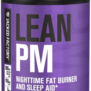 Jacked Factory Lean PM Night Time Fat Burner, Sleep Aid Supplement, & Appetite Suppressant for Men and Women – 60 Stimulant-Free Veggie Weight Loss Diet Pills