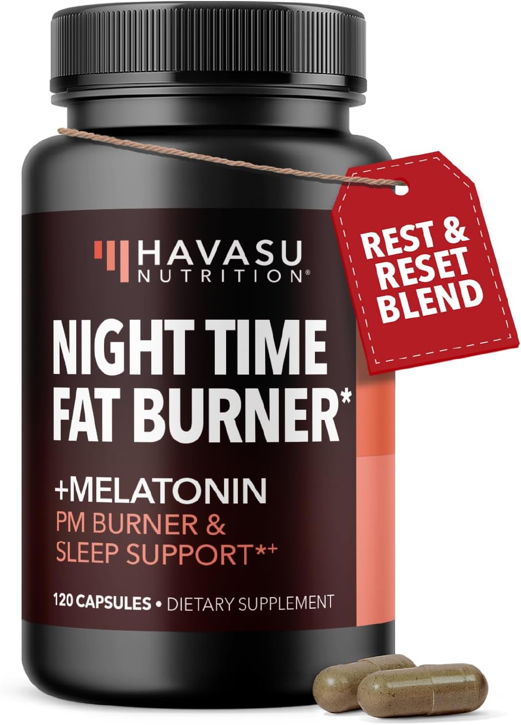 Night Time Fat Burner Metabolism Booster | Appetite Suppressant & Supplement to Support Weight Loss | 120 Weight Loss Supplement Pills for Men