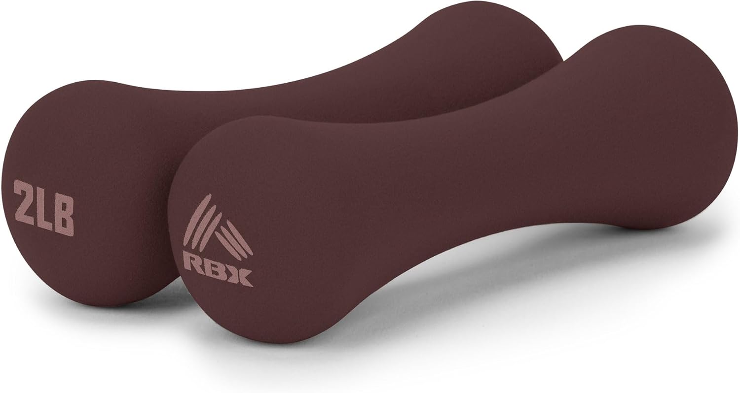 RBX 4LB Hand Weights (2LB each), Neoprene Hand Weights for Home Workouts, Cardio & Strength Training, Home Gym Equipment