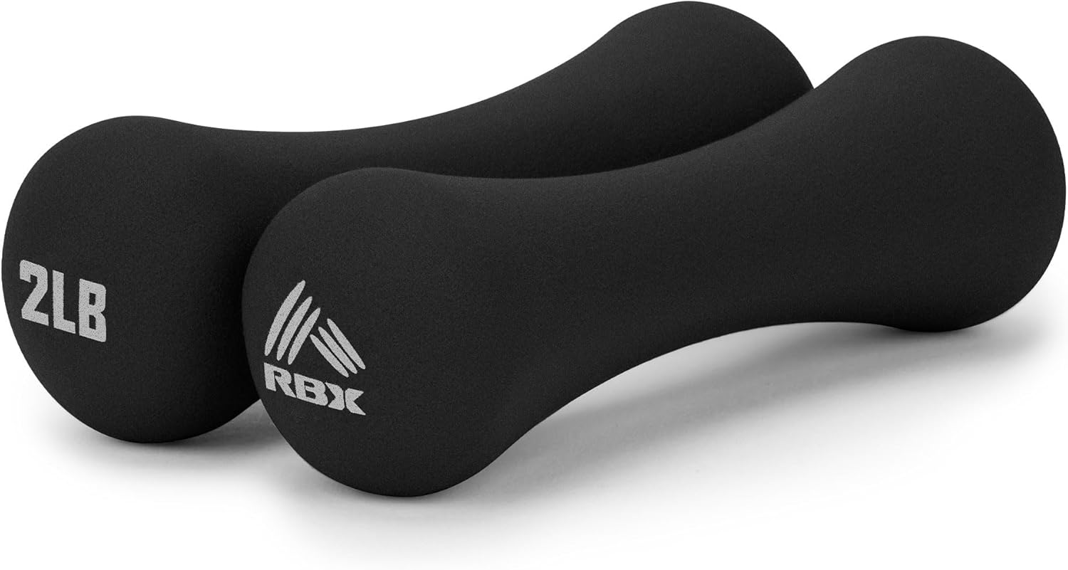 RBX 4LB Hand Weights (2LB each), Neoprene Hand Weights for Home Workouts, Cardio & Strength Training, Home Gym Equipment