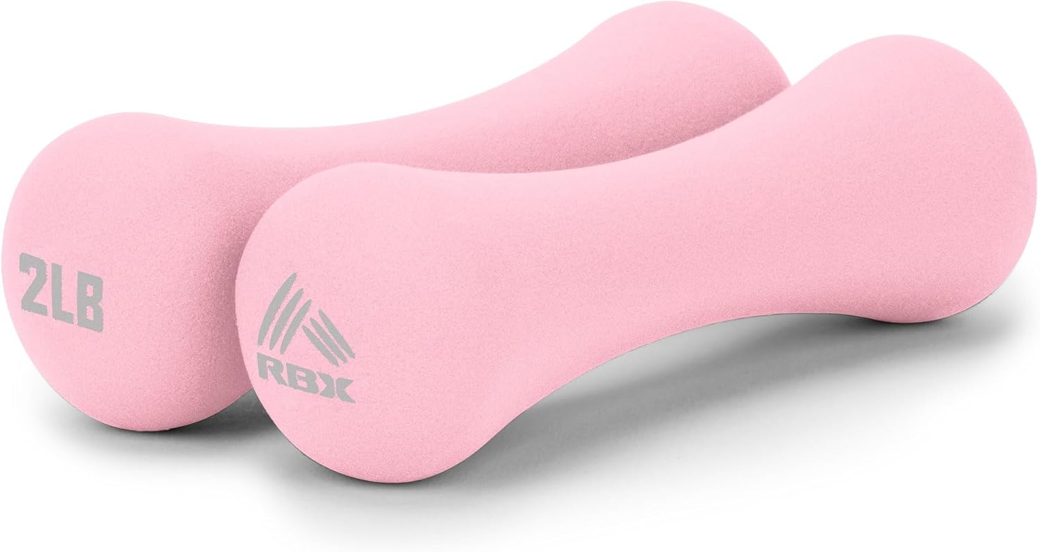 RBX 4LB Hand Weights (2LB each), Neoprene Hand Weights for Home Workouts, Cardio & Strength Training, Home Gym Equipment