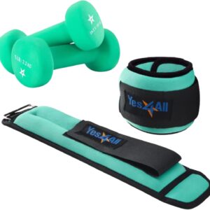 Yes4All Wrist & Ankle Weights Pair 1lb -10lbs, Adjustable Strap for Walking, Jogging, Pilates, Gym Fitness Workout for Women, Men