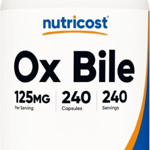 Nutricost Ox Bile Capsules 125mg, 240 Capsules – Non-GMO
