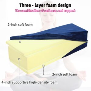 GOFORIT Yoga Bolster Pillow for Meditation and Support，Rectangular Meditation Pillow for Restorative Yoga，26.5″X9.5″ X6″
