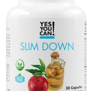 Yes You Can! Slim Down Dietary Supplements – with African Mango, L-Carnitine, Apple Cider Vinegar, Green Tea Extract, and Caffeine derived from Guarana Seed Extract, 30 Capsules/1 Month Supply