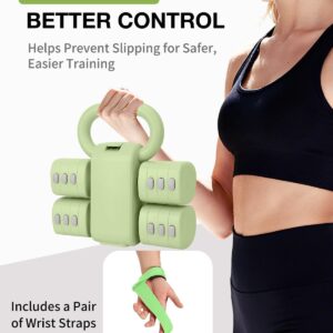 Adjustable 2-in-1 Dumbbell & Kettlebell Set, Free Hand Weight 4.4lb~11lb for Home Gym Training