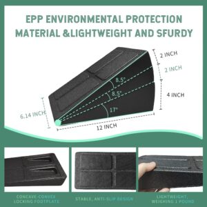 Squat Wedge Block Set of 3 – High-Density EPP Slant Board with 8.5° & 17° Stackable Angles – Deep-Groove Anti-Slip Surface for Calf Stretching, Physical Therapy & Ankle Mobility