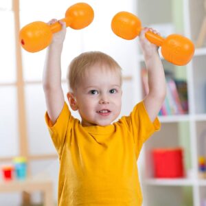 Kids Plastic Weight Set Dumbbells Set for toddlers | Barbell Fitness Exercise Equipment for Home Gym Workout (Set of 6 pcs)