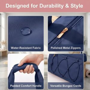 Gym Bag for Women, Yoga Mat Bag with Shoe Compartment and Wet Pocket, Sport Yoga Gym Bag with Yoga Strap, Carryall Yoga Tote Bag