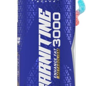 Alpha Supps L Carnitine Liquid 3000 | Stimulant-Free Fat Burner Supplement for Men & Women | Pre-Workout Energy Boost & Muscle Recovery | Zero Sugar, Fat, & Carbs | 31 Servings (Sour Gummy Worms)
