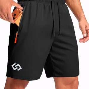Men’s 7″ Athletic Gym Shorts with Zipper Pockets Lightweight Quick Dry Shorts for Mens Running Basketball Workout