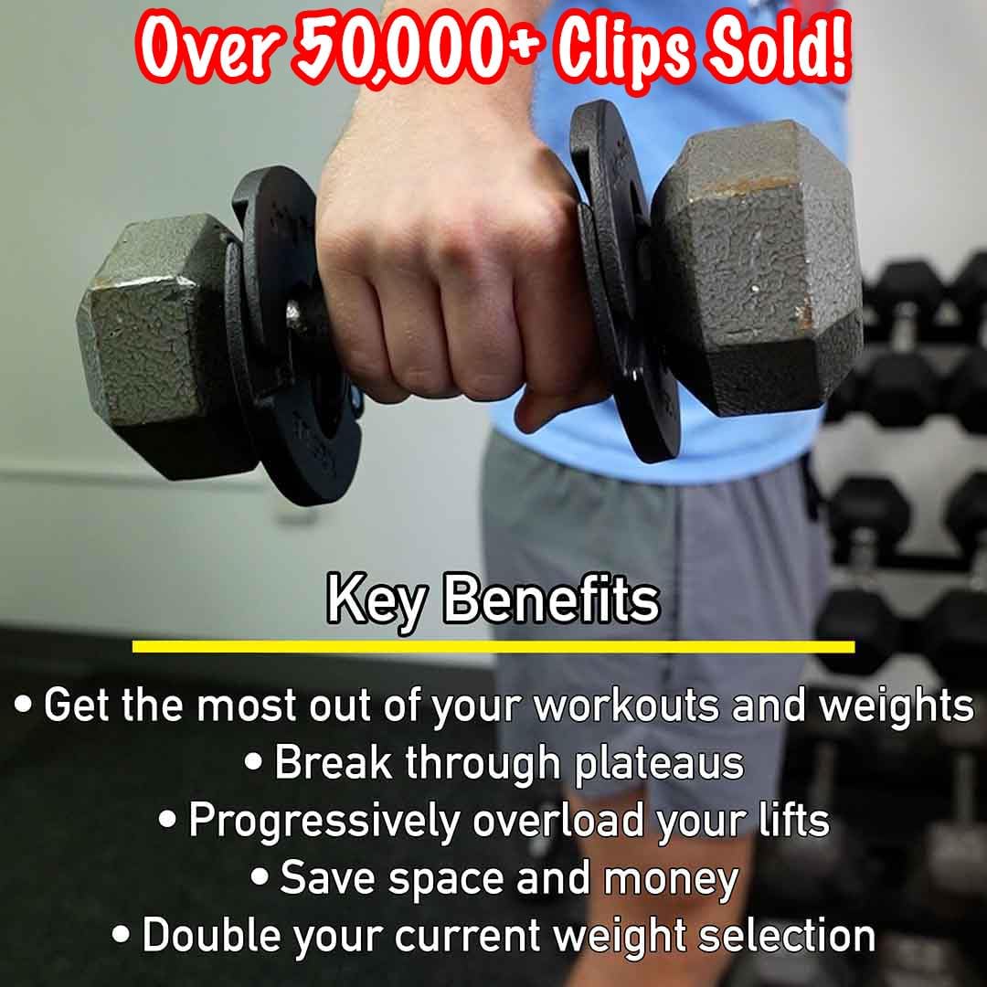 1.25 Pound Weight Clips – Adds 2.5 Total Pounds - For Dumbbells, Kettlebells, and Barbells - 1.25 Weight - Dumbbell Add Weight - Dumbbell Weight Clips - Weight Clip - Fractional Weight Plates (4 Clip Pack) - Image 3