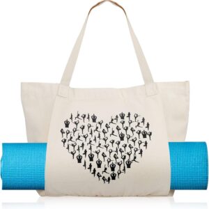 Saintrygo Yoga Bags for Women with Mat Carrier Canvas Pilates Tote Carryall Fits All Your Stuff for Travel Gym Workout