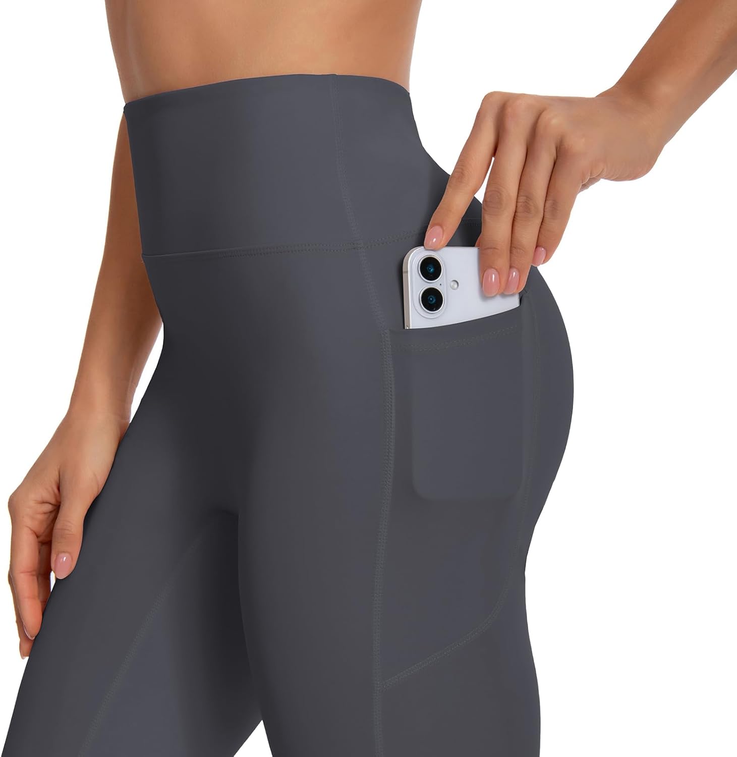 Women's High Waist Yoga Pants, with Side Pockets Flared Leggings, Workout Bell Bottoms - Image 3