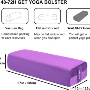 Rectangular Yoga Bolster Pillow, Meditation Pillow for Yin & Restorative Yoga, Filled with Wasted Sponge