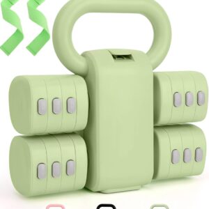 Adjustable 2-in-1 Dumbbell & Kettlebell Set, Free Hand Weight 4.4lb~11lb for Home Gym Training