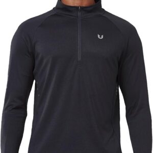 NORTHYARD Quarter Zip Pullover Men Running Shirt Long Sleeve Moisture Wicking Quick Dry Athletic Workout Shirts