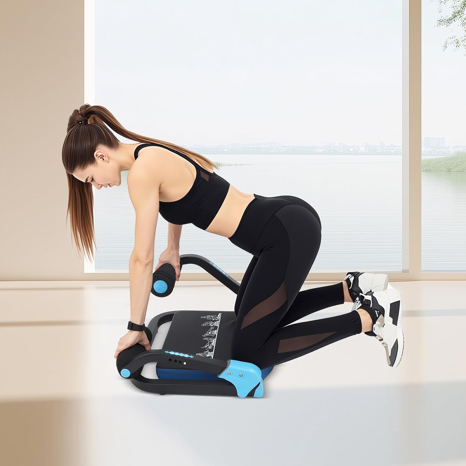 Ab Machine, 3-Levels Adjustable Ab Workout Equipment, Multifunctional Abdominal Exercise Machine Ab Core Trainer Abdominal Machine Exercise Equipment for Home Gym Office - Image 2