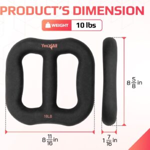 Yes4All 3-in-1 Multifunctional Neoprene Dumbbell/Multi-Usage Dumbbell with Solid Core, Ergonomic Curve,Black