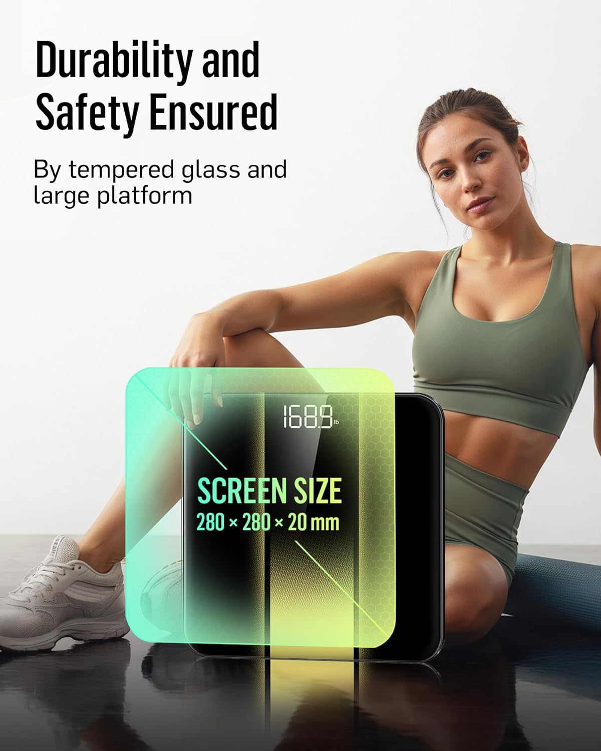 RunStar Digital Bathroom Scale for Body Weight with High Precision, Clear LED Backlight Display, Accurate Scale with 6mm Tempered Glass, 400lb - Image 3
